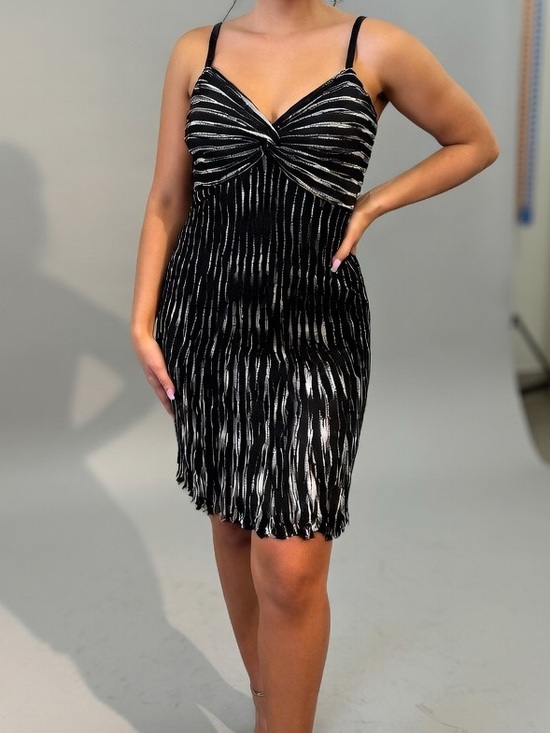 Arden B Dresses & Skirts - Arden B Black and White Striped Knitted Mini Dress